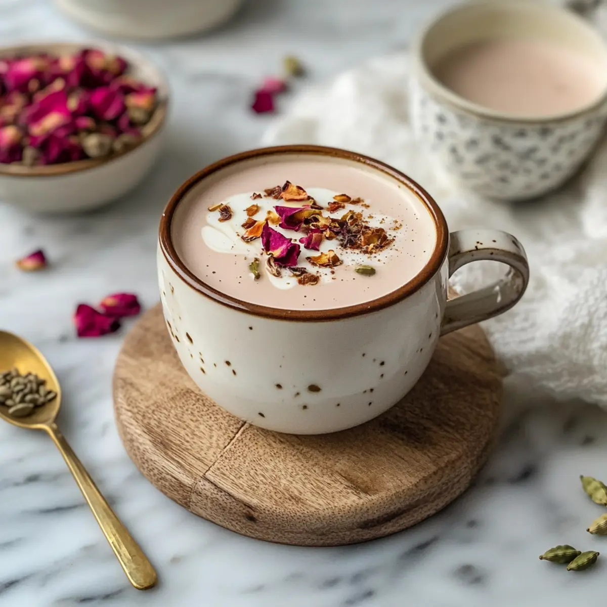 Rose Cardamom Tea Latte