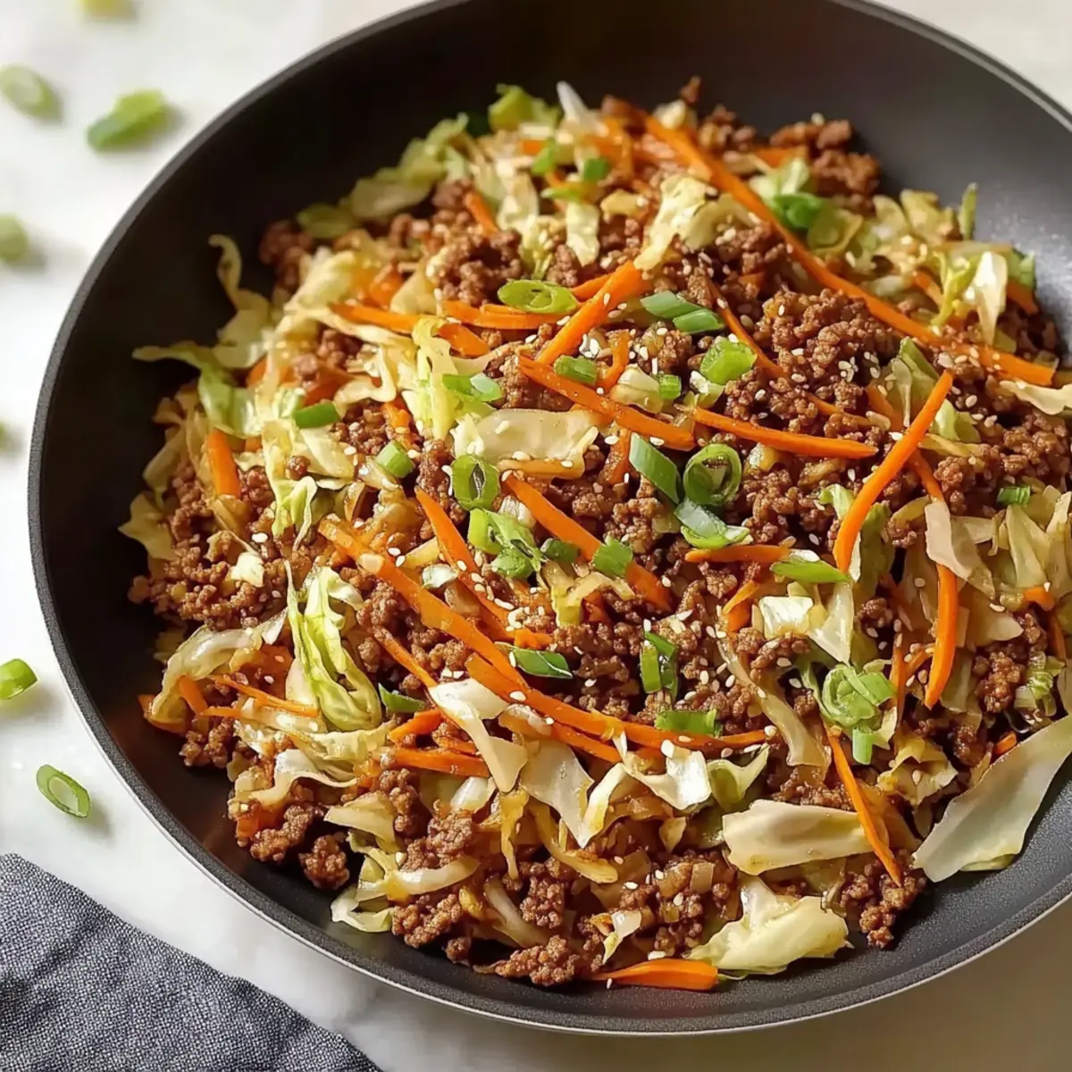 Ground Beef and Cabbage Stir Fry