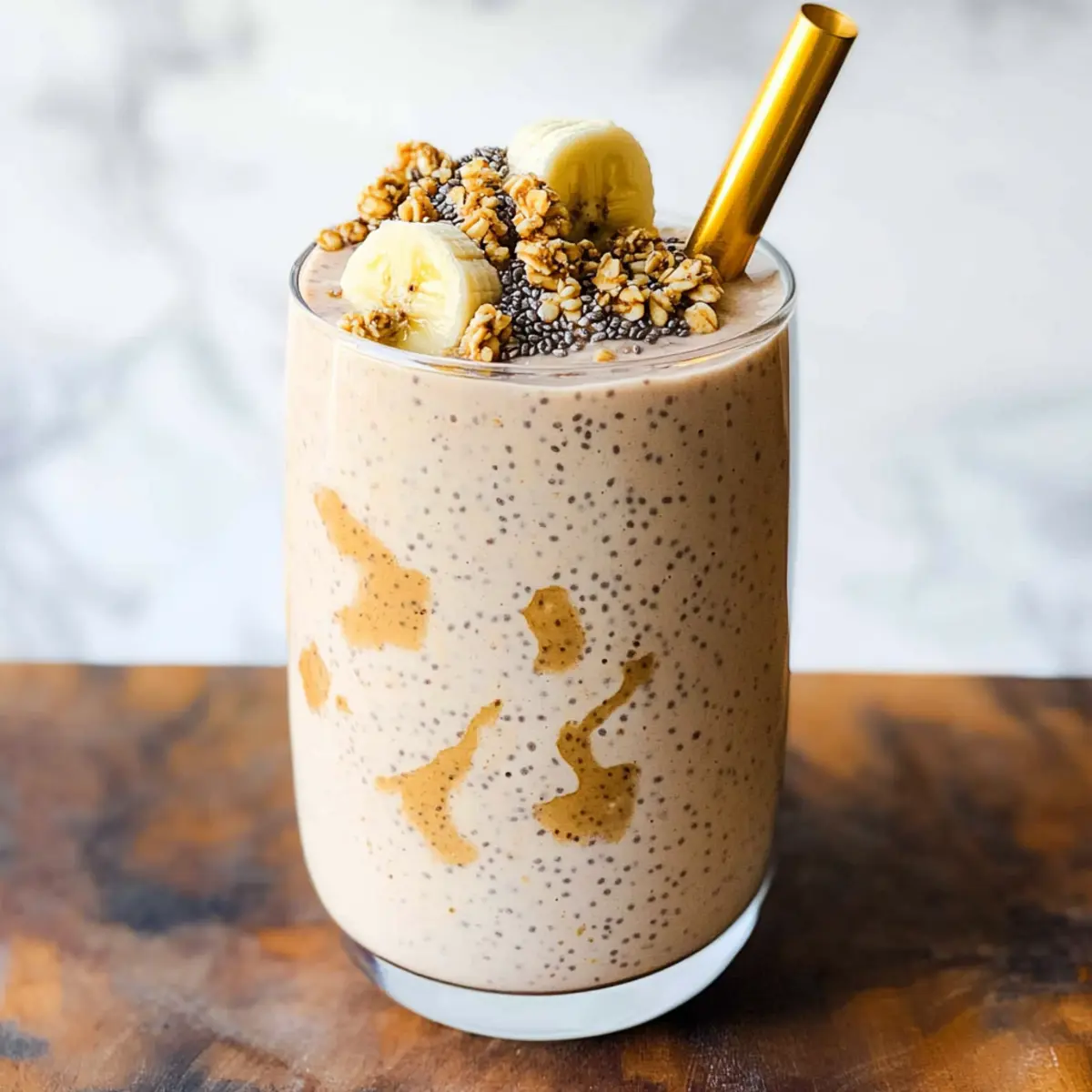 Banana Cashew Butter Chia Seed Smoothie
