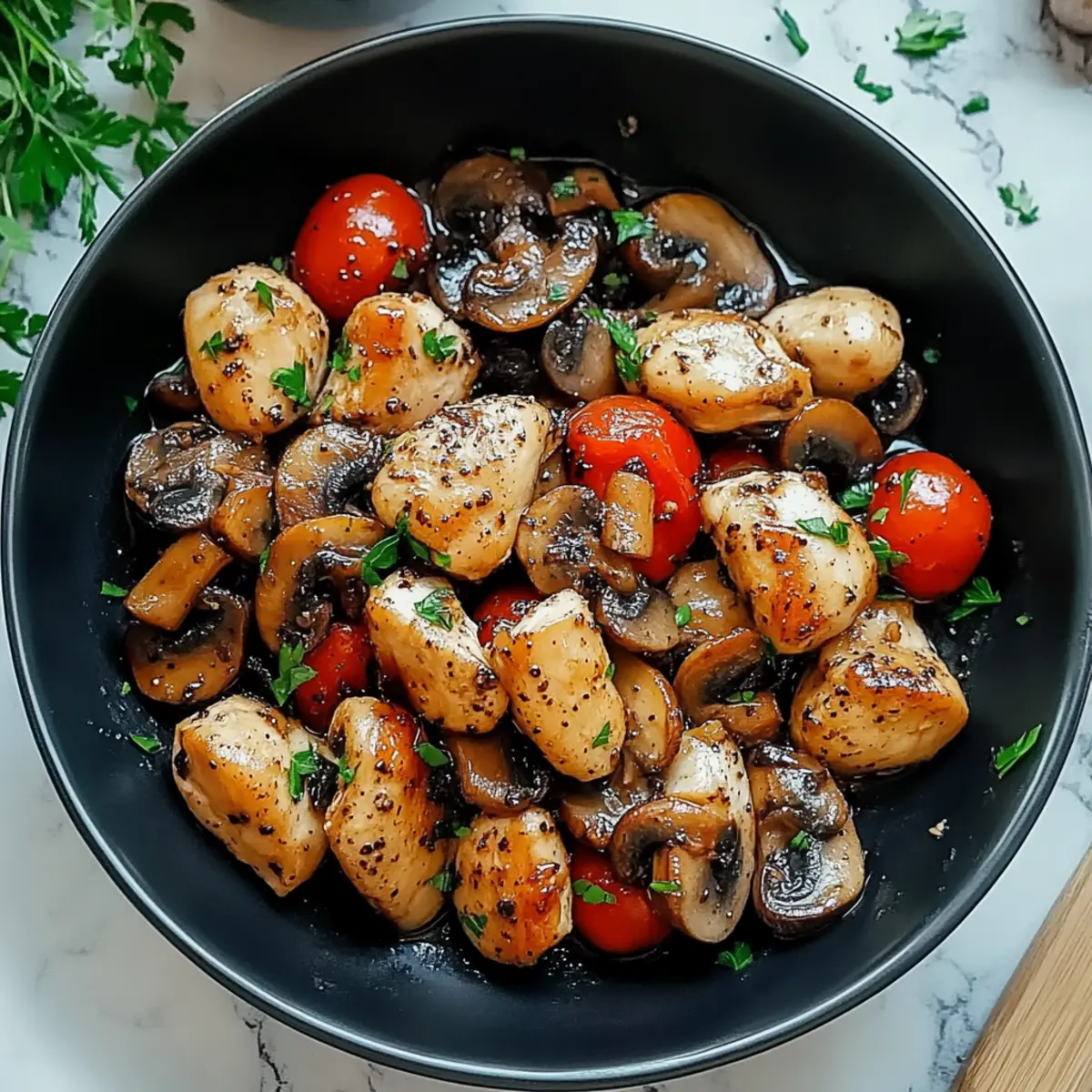 Black Pepper Chicken with Mushrooms