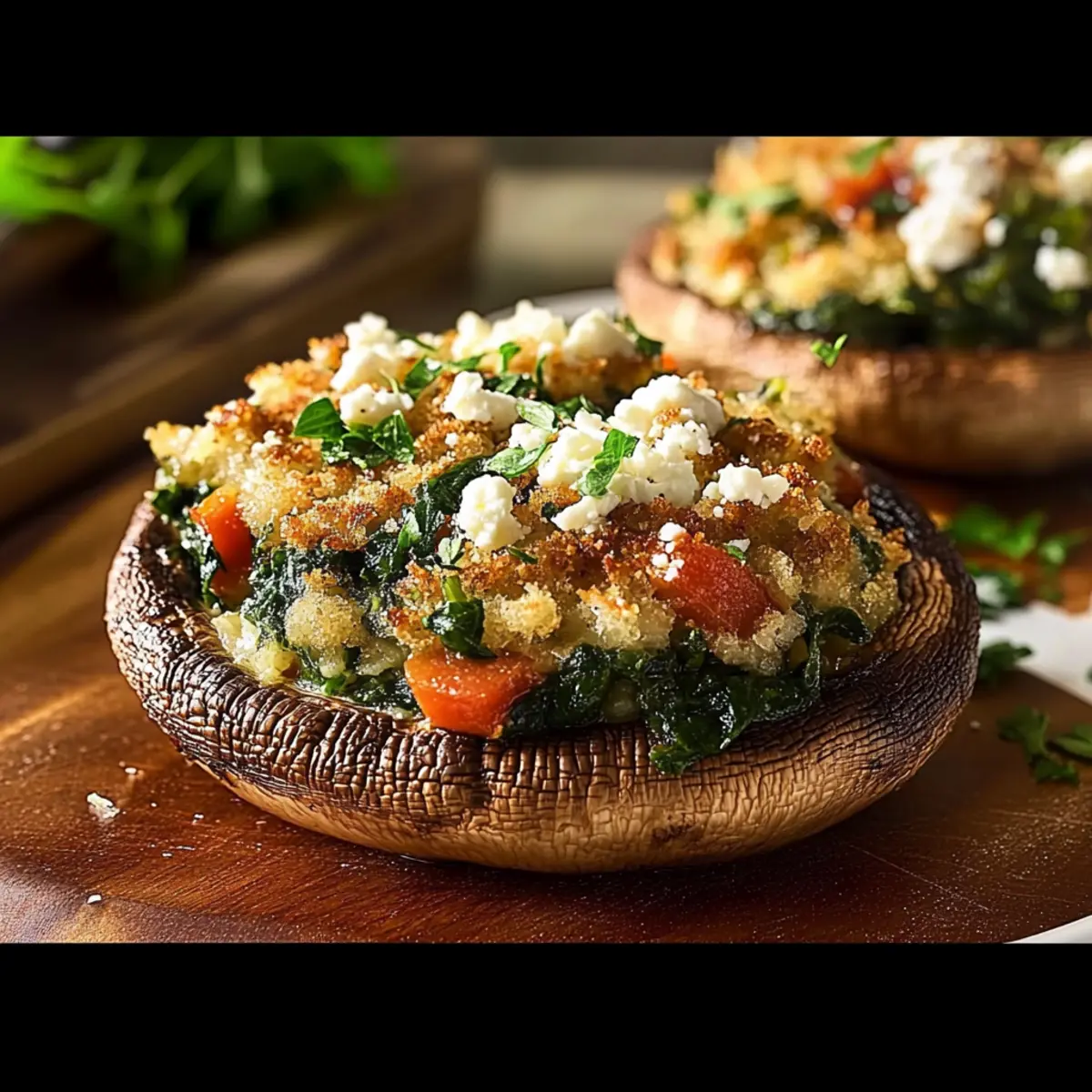 Savory Portobello Mushroom Delight: Vegan Stuffed Perfection 5 Portobello Mushroom