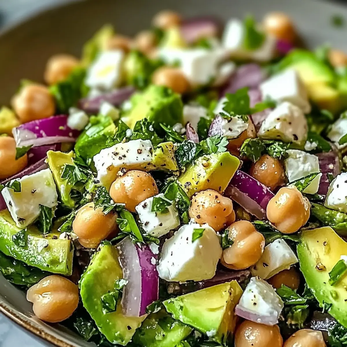 Chickpea Feta Avocado Salad
