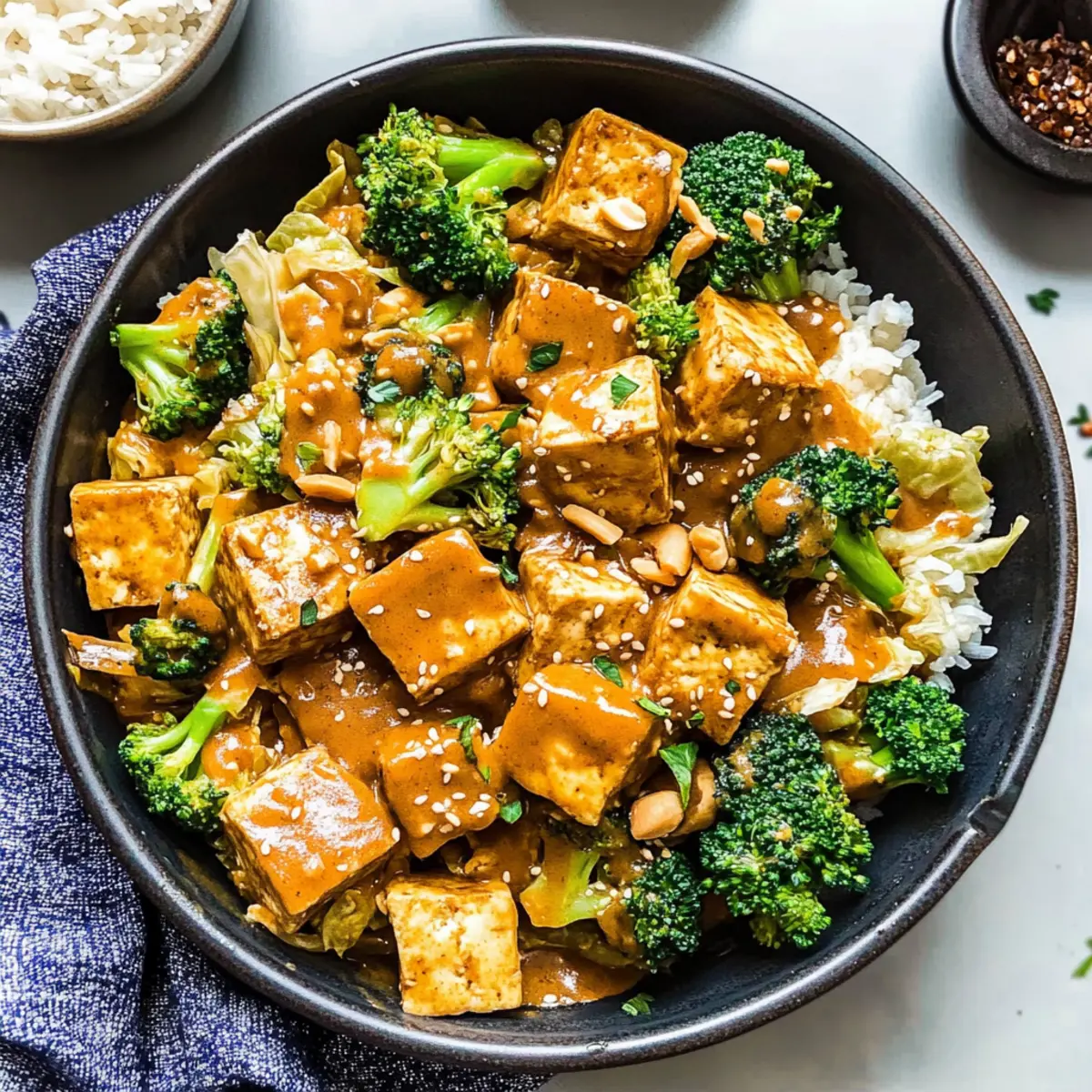 Savory Tofu Stir-Fry with Peanut Sauce in 15 Minutes 5 Tofu Stir-Fry with Peanut Sauce