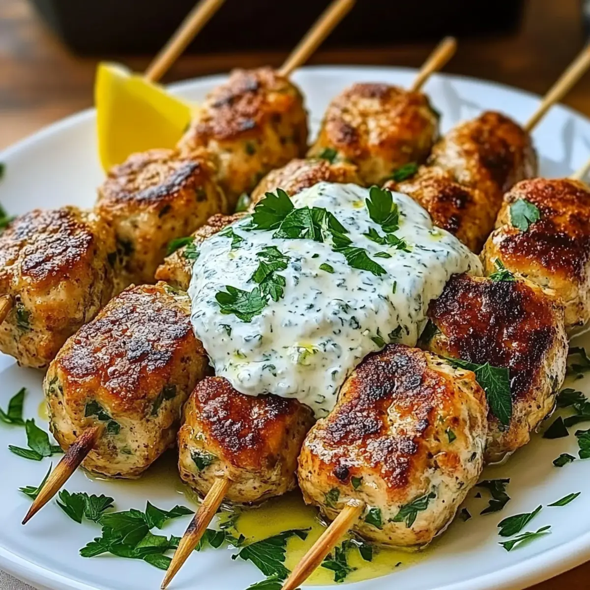 Chicken Kofta Garlic Yogurt Sauce