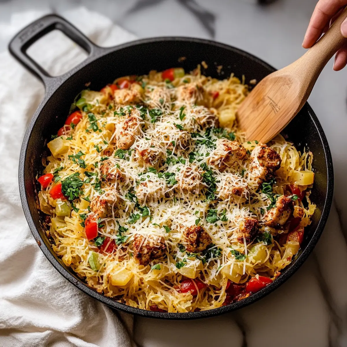 Cajun Chicken Spaghetti Squash Bake