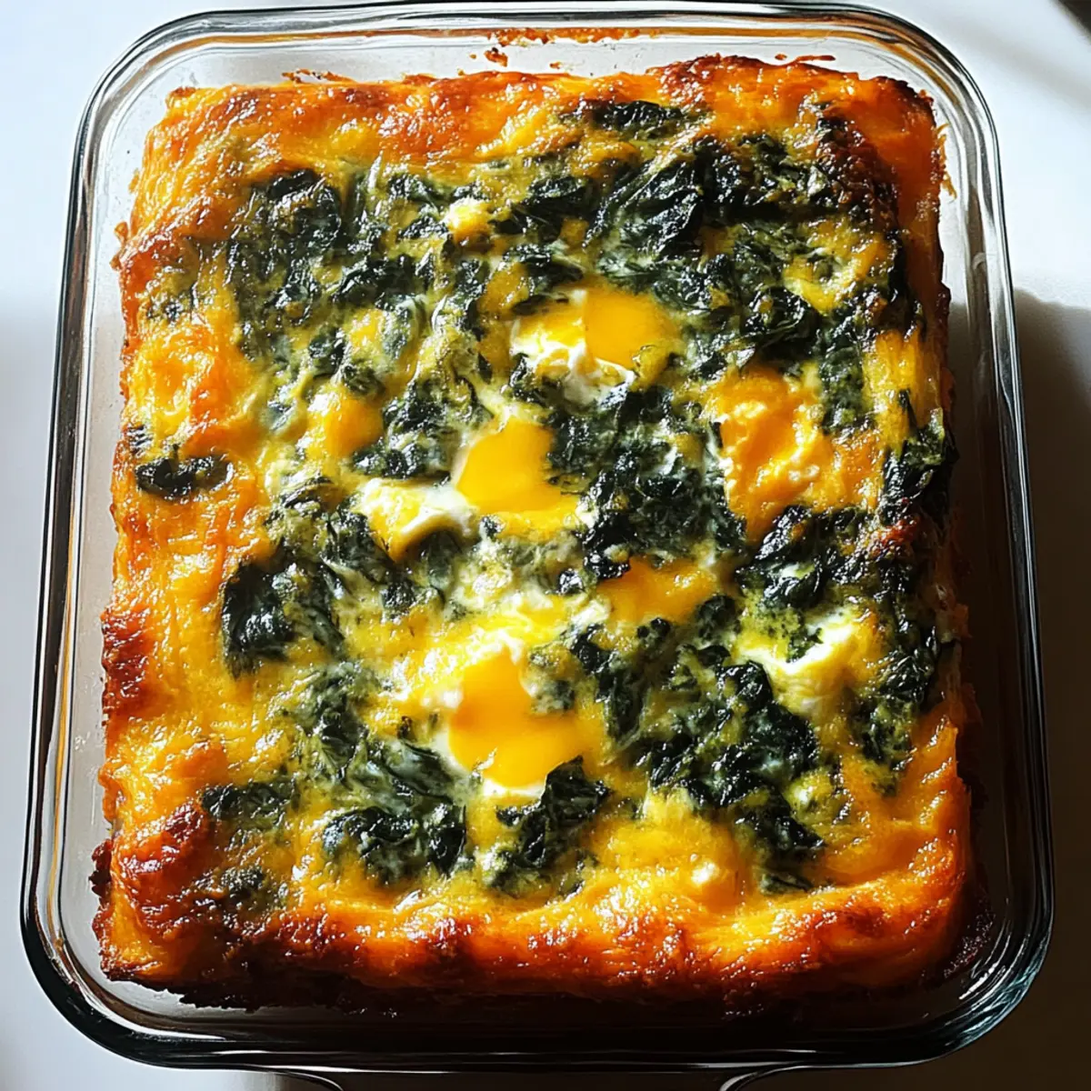 Cheddar, Egg & Spinach Bake
