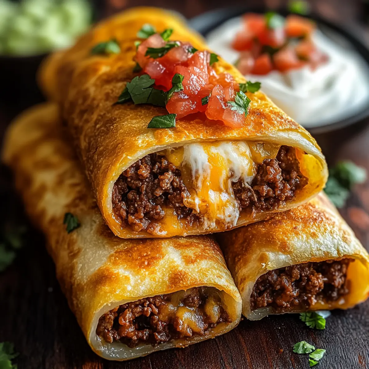 Beef and Cheese Chimichangas Recipe