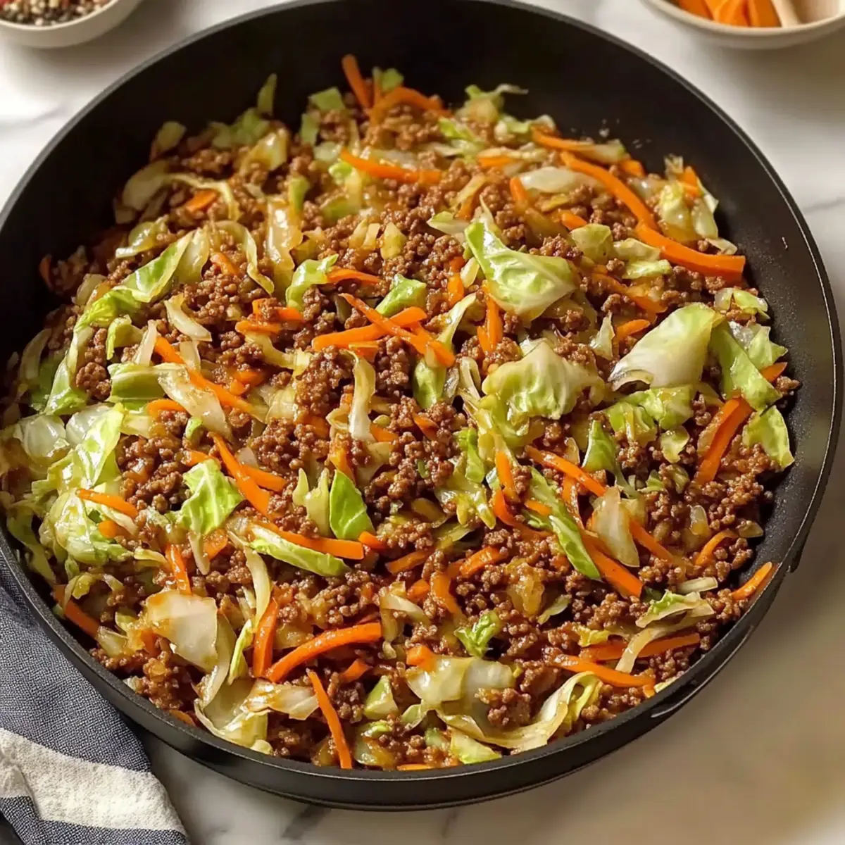 Ground Beef and Cabbage Stir Fry