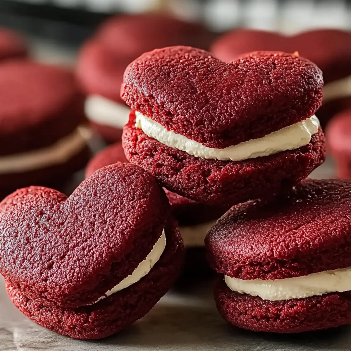Heart-Shaped Red Velvet Cookies