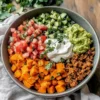 Baked Ground Turkey Sweet Potato Bowl