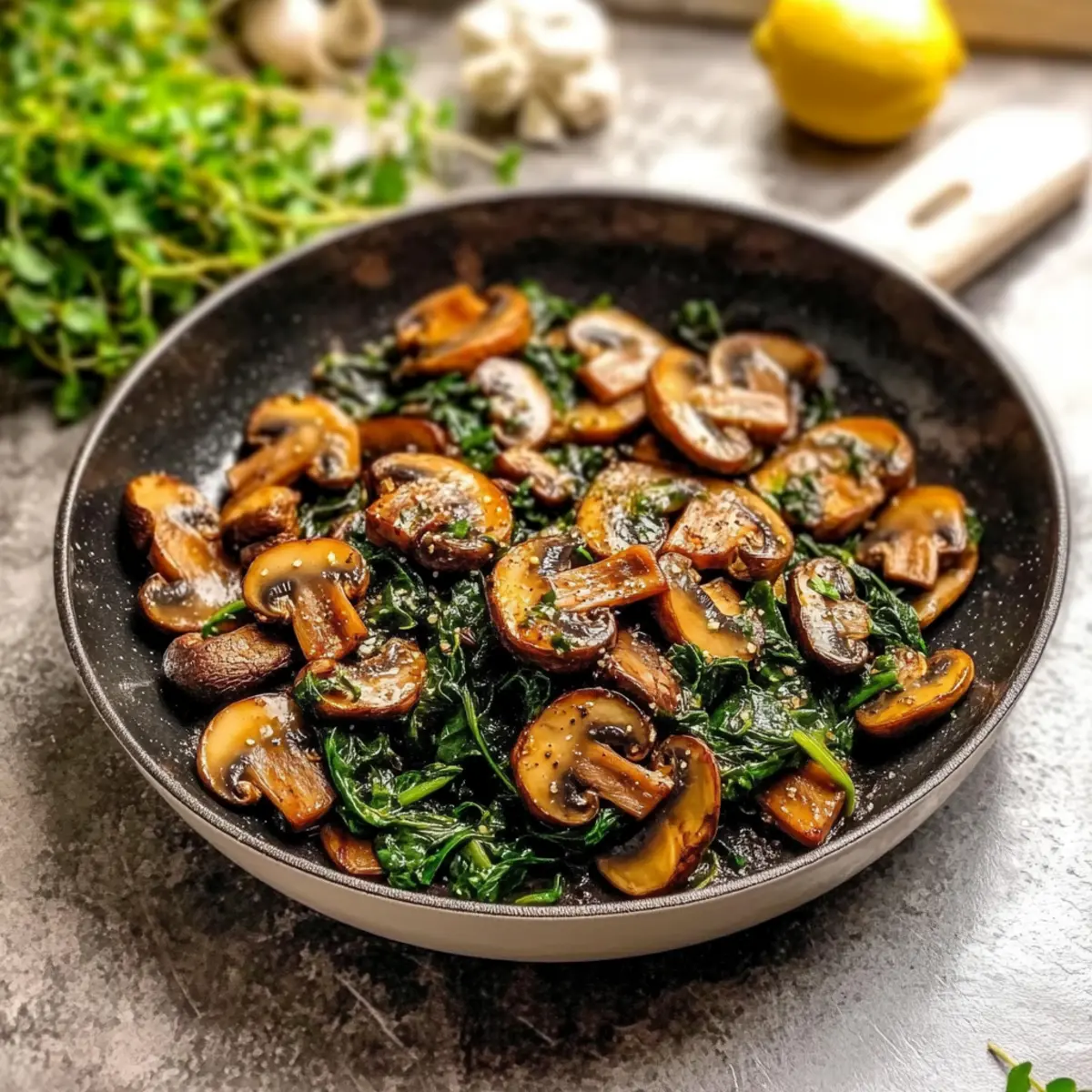 Spinach Sauteed Mushrooms