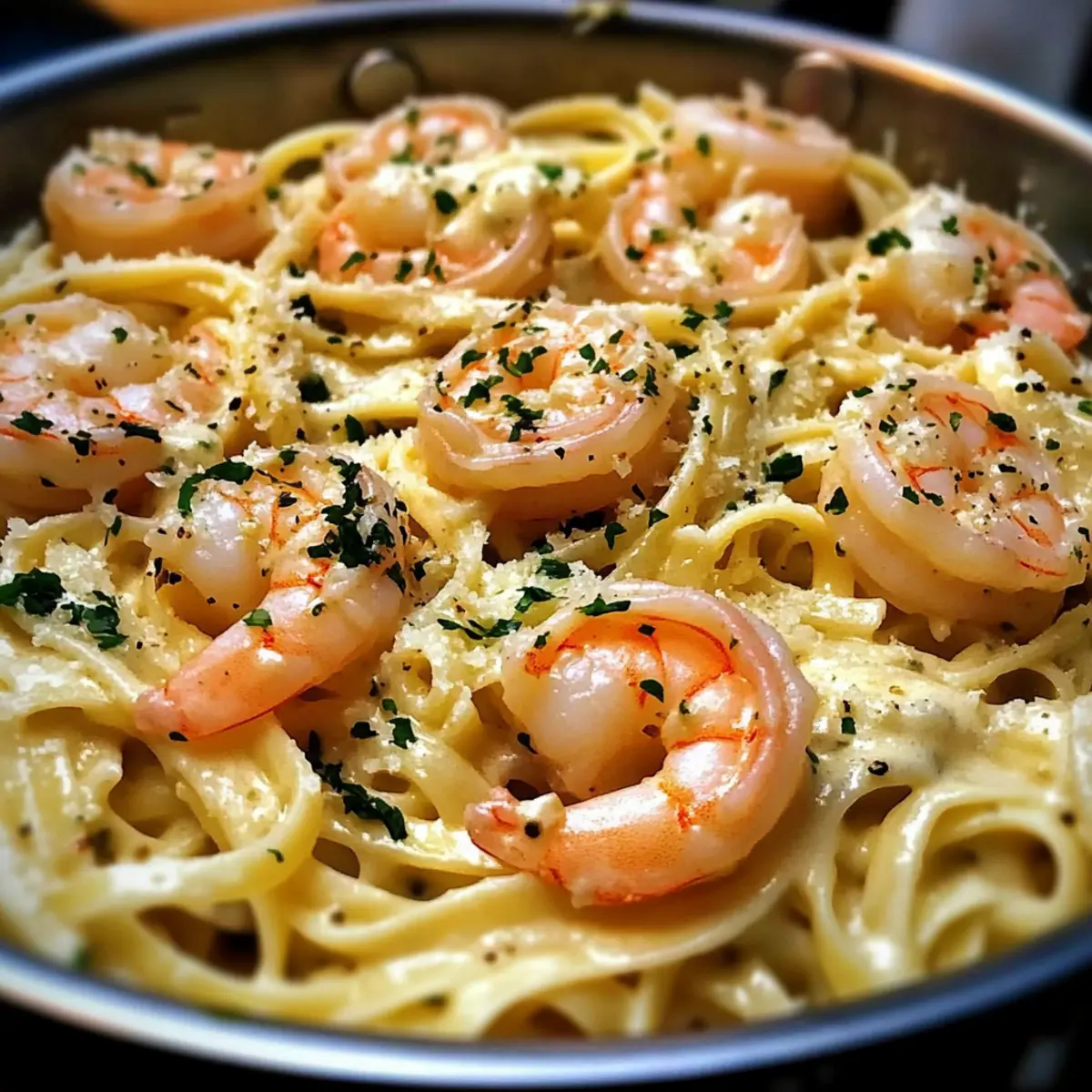 Fettuccine Shrimp Alfredo