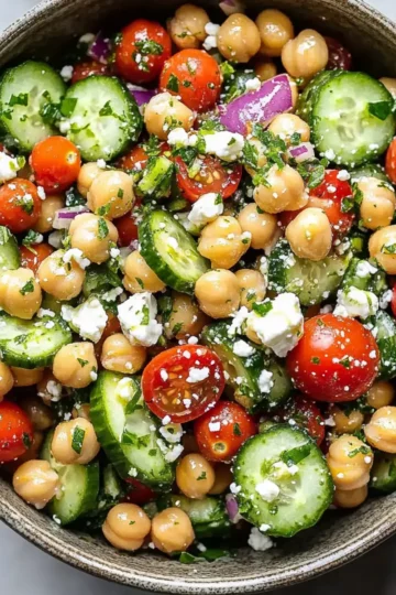 High-Protein Chickpea Cucumber Salad