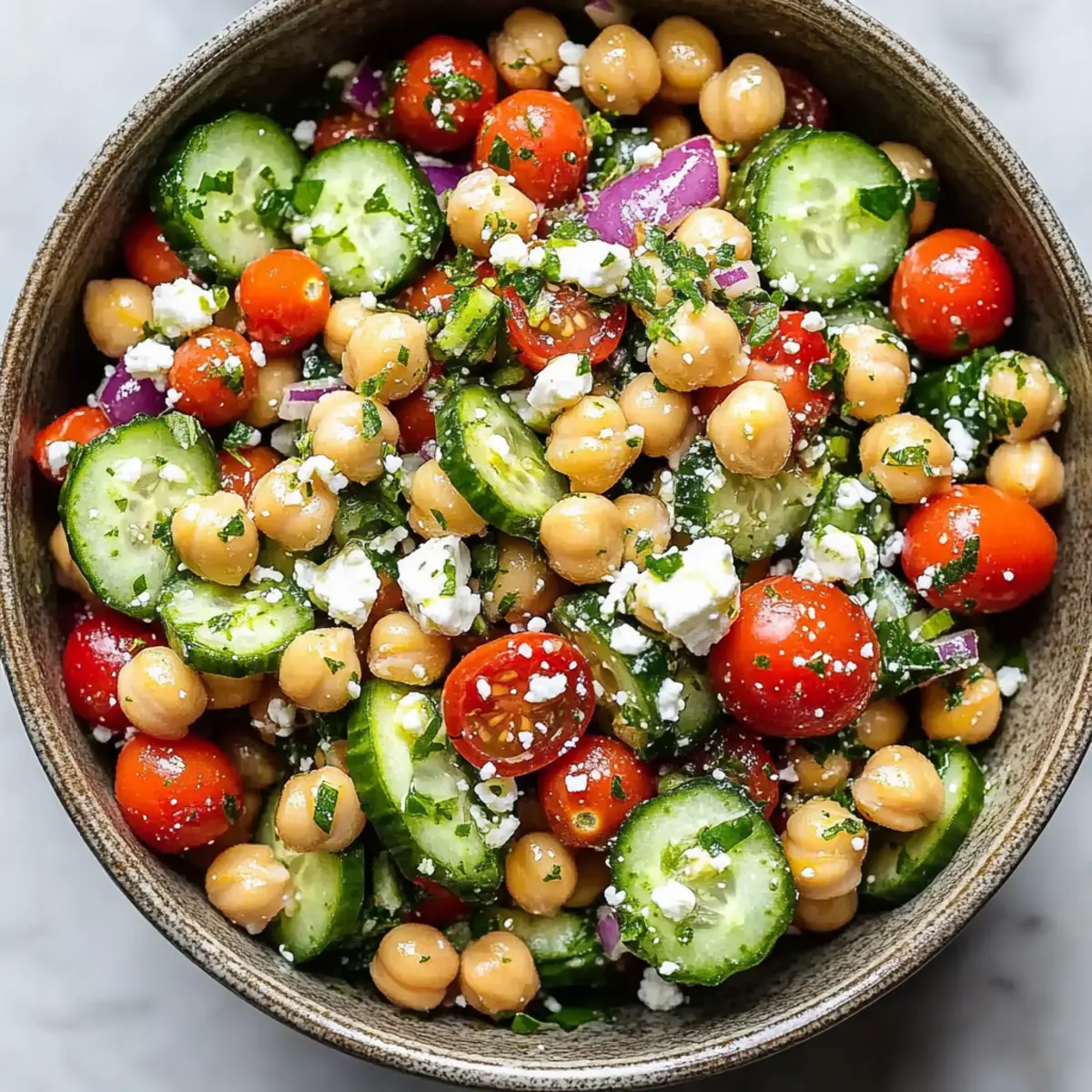 High-Protein Chickpea Cucumber Salad