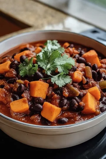 Sweet Potato & Black Bean Vegetarian Chili