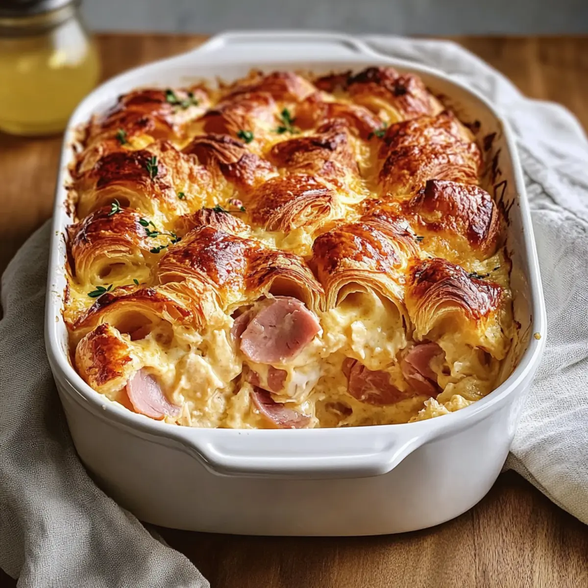 Savory Ham And Cheese Croissant Casserole for Brunch Bliss 5 Ham And Cheese Croissant Casserole