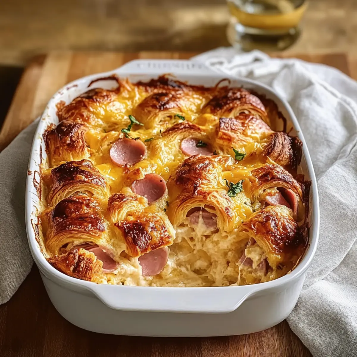 Savory Ham And Cheese Croissant Casserole for Brunch Bliss 2 8dbe0385 b12d 44aa 85b6 f72fd371f859 2 h9v7uo