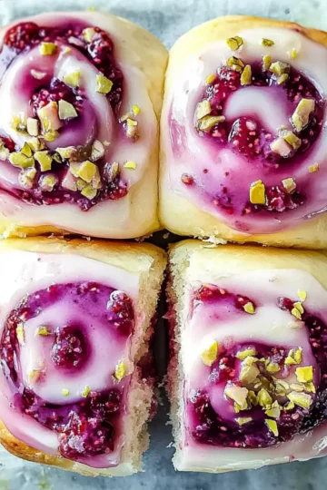 Raspberry and Rose Cheesecake Buns