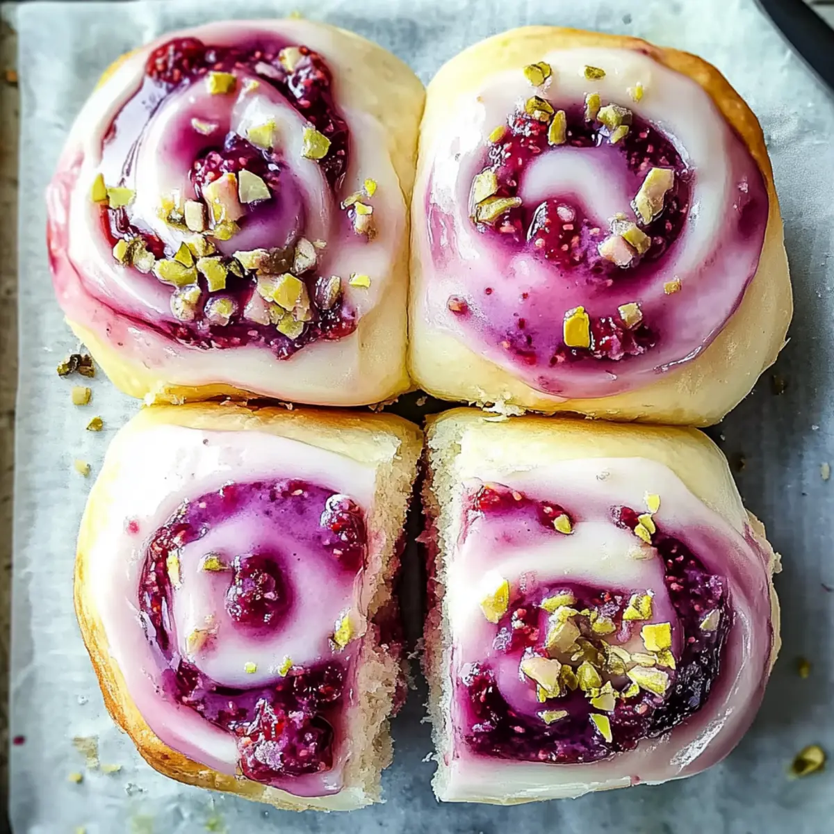Raspberry and Rose Cheesecake Buns