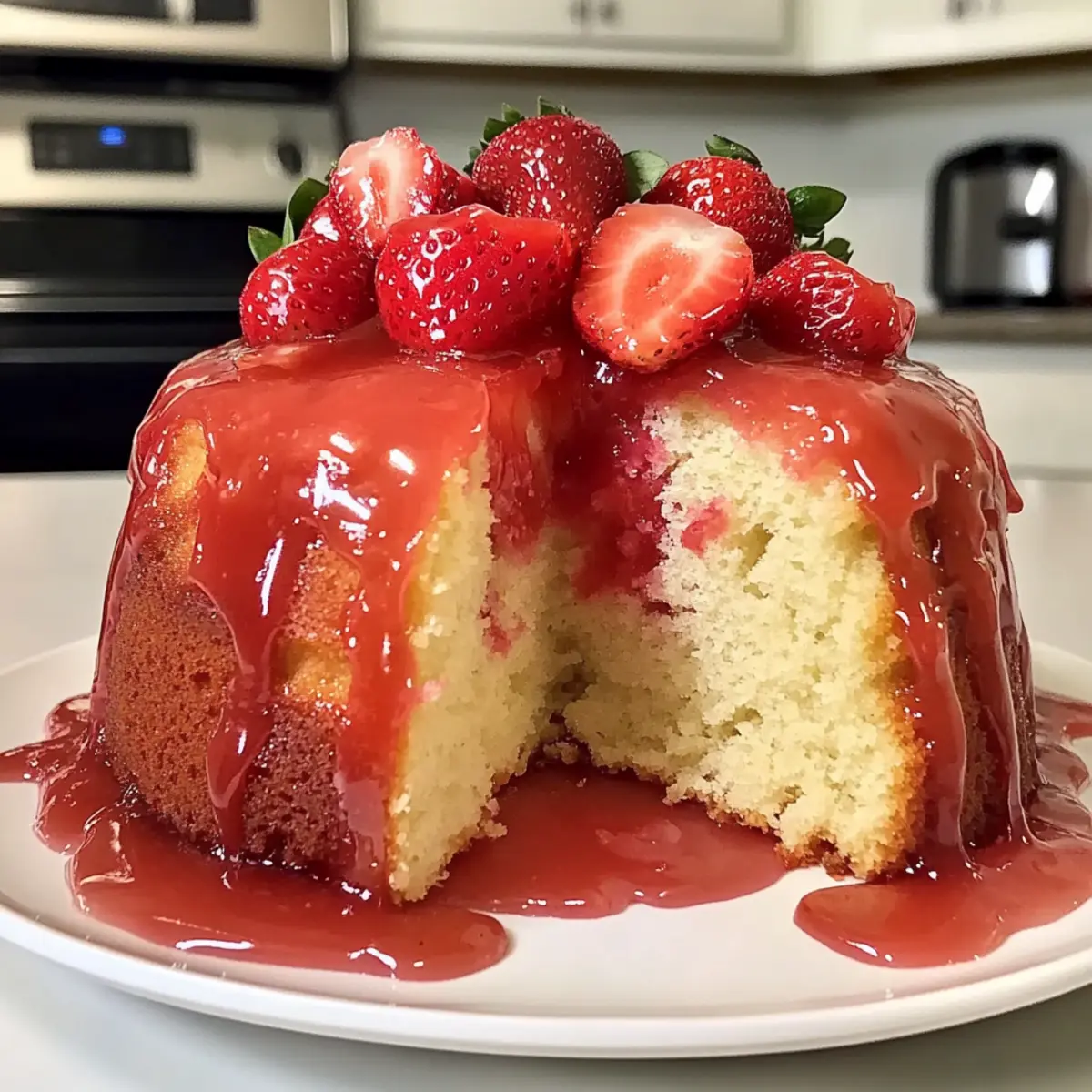 Strawberry Glazed Pound Cake