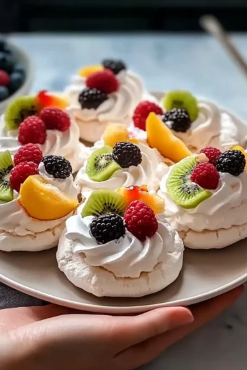 Mini Pavlovas with Fresh Fruit and Cream