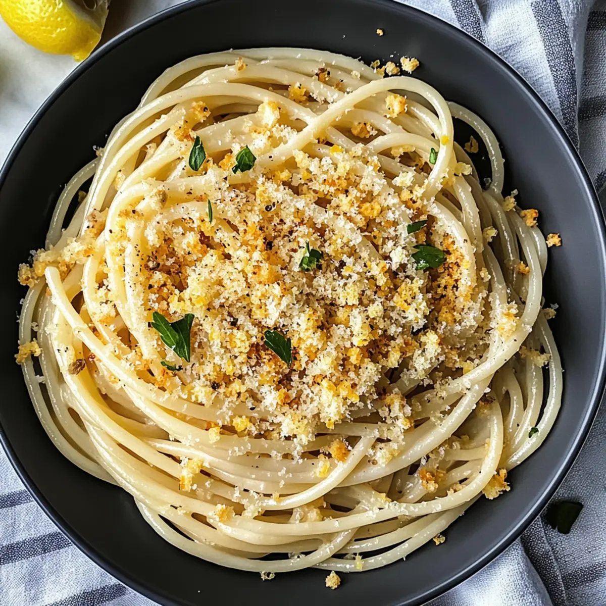 Sardine Pasta With Lemon and Garlic Crumbs