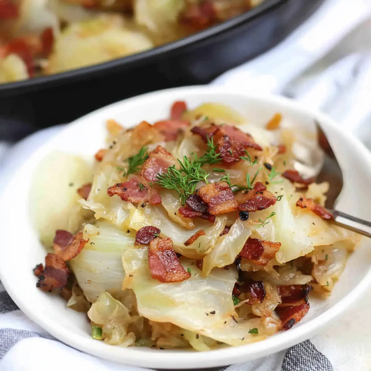 Classic Slow Cooker Cabbage with Bacon