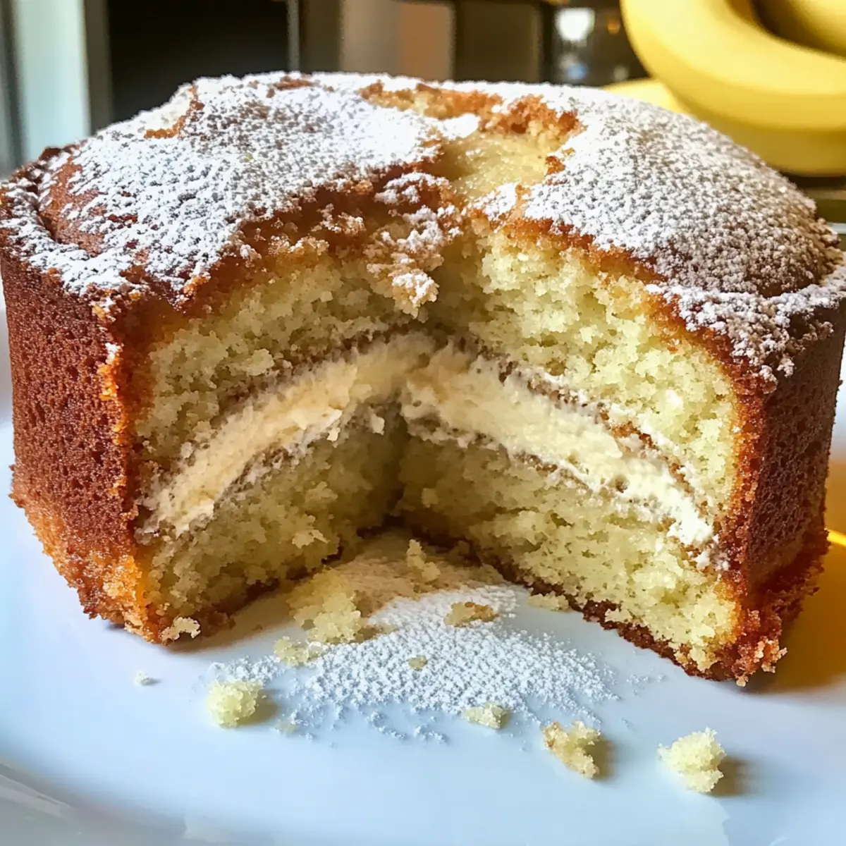Banana Cream Cheese Pound Cake