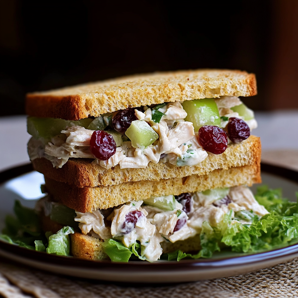 Chicken Salad Sandwiches Recipe with Apple and Cranberry