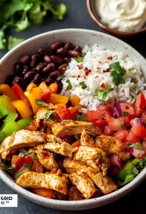 Chicken Fajita Burrito Bowls for a Quick Dinner