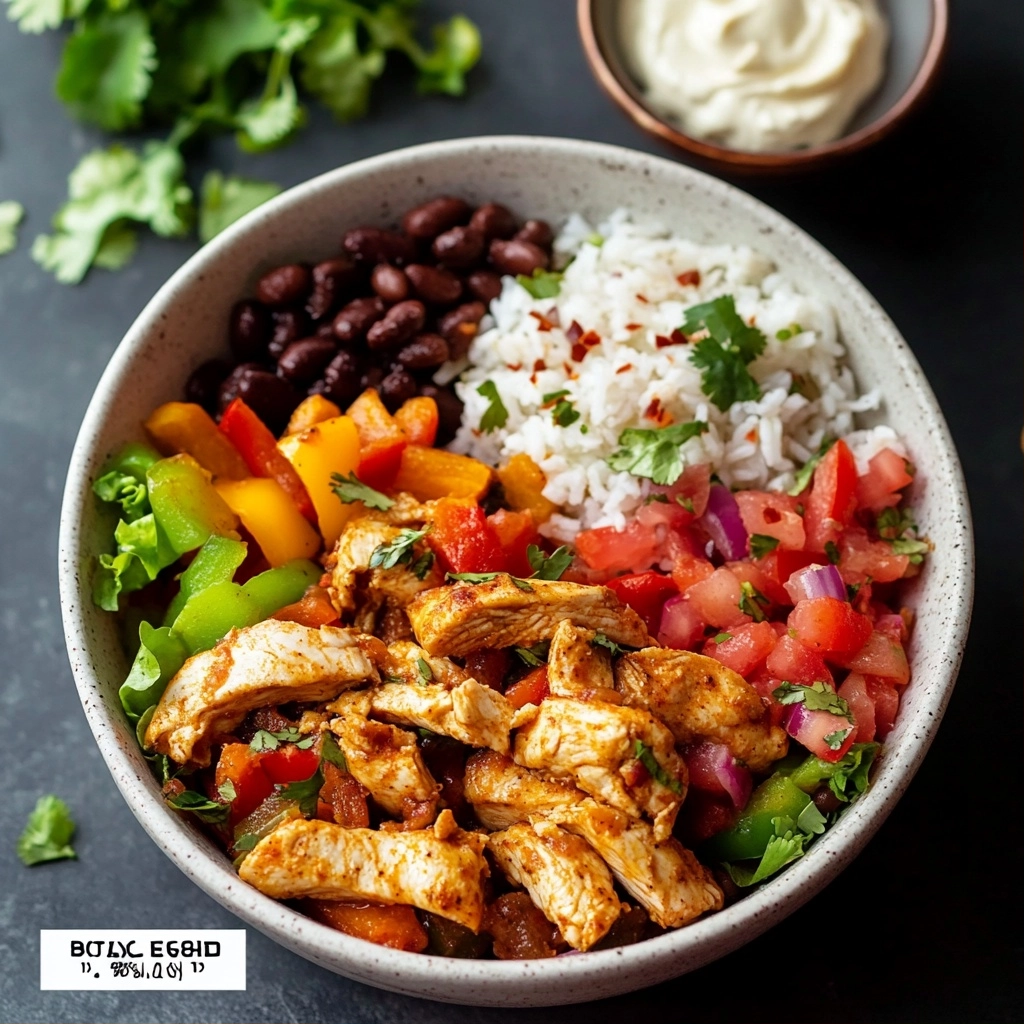 Chicken Fajita Burrito Bowls for a Quick Dinner 2 Chicken Fajita Burrito Bowls for a Quick Dinner