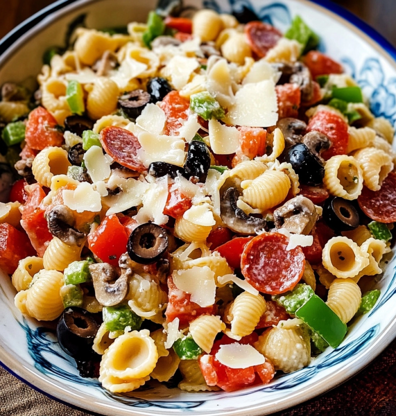 Pizza Pasta Salad for Family Gatherings