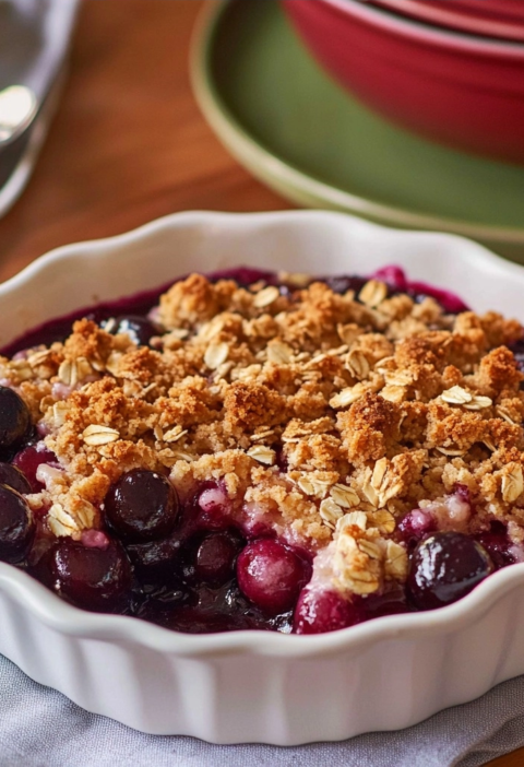 Perfect Cherry Crisp with Oat Topping